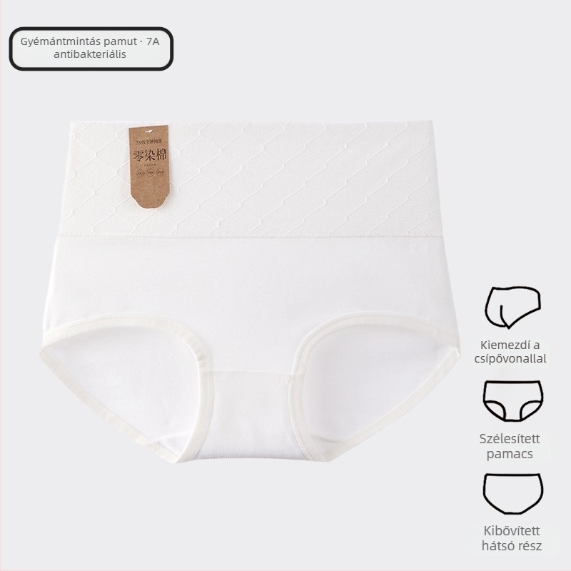 Lányoknak szóló pamut magas derekú bugyi – antibakteriális, lélegző, csípőemelés, hasformázás, pamut bélés