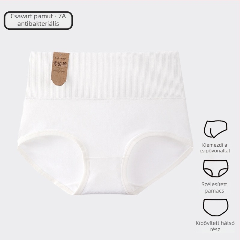 Lányoknak szóló pamut magas derekú bugyi – antibakteriális, lélegző, csípőemelés, hasformázás, pamut bélés