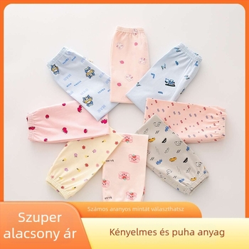 Gyermekek pamut hosszú alsónadrágja, uniszex, középtalpas, 95% pamut Lycra-val, nyílás a szeméremnél