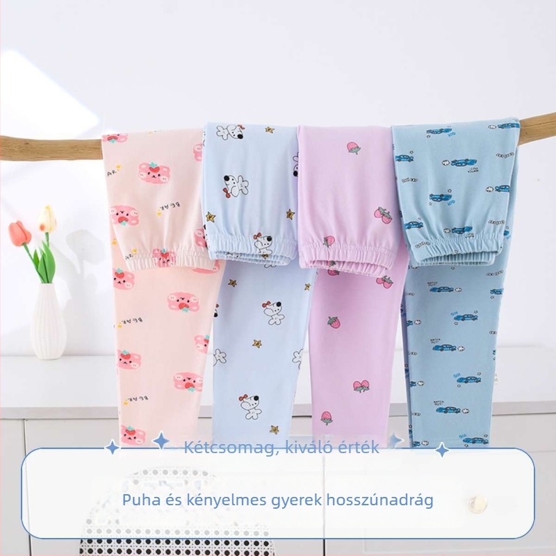 Gyermekek pamut hosszú alsónadrágja, uniszex, középtalpas, 95% pamut Lycra-val, nyílás a szeméremnél