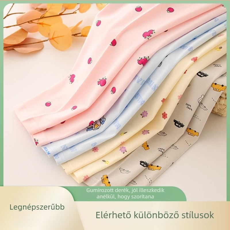 Gyermekek pamut hosszú alsónadrágja, uniszex, középtalpas, 95% pamut Lycra-val, nyílás a szeméremnél