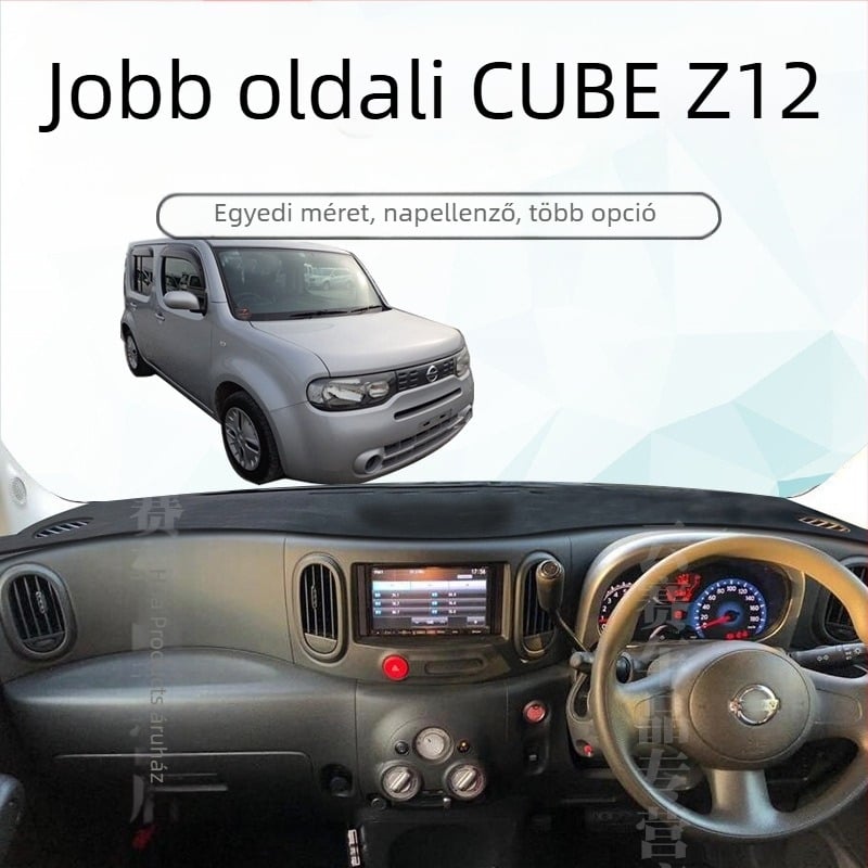 Poliéster műszerfal napvédő matrac Nissan Cube Z12-hez, jobb oldali kormányzású HK verzió
