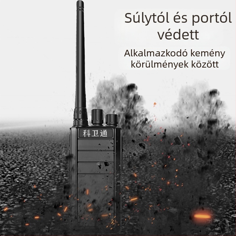 Kültéri kézi rádió egy kattintásos frekvenciabeállítással, 400–480 MHz, 5 W, 16 csatorna, 3–5 km hatótáv, 6800 mAh akkumulátor