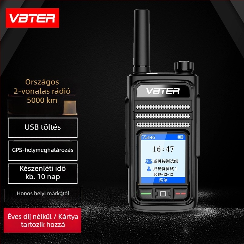 Weibet WBT-6.0 Star Edition Interkom, 4G/5G hálózat, 3–5 km hatótáv, lítium-ion akkumulátor 4900 mAh