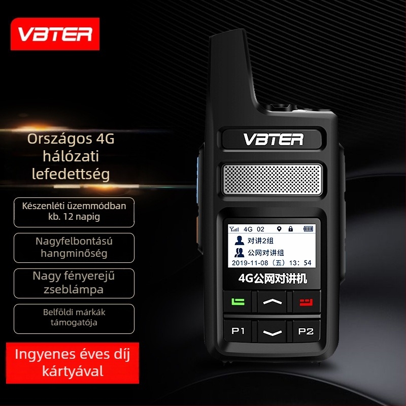 Weibet WBT-6.0 Star Edition Interkom, 4G/5G hálózat, 3–5 km hatótáv, lítium-ion akkumulátor 4900 mAh