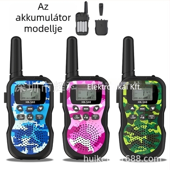 Gyerekeknek készített hordozható walkie-talkie, 22 csatorna, 400-470 MHz, 0,5 W, akár 3 km, Ni-MH akkumulátor