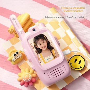 Gyerekeknek szánt videó walkie-talkie kültéri interaktív játékhoz, modell M5, hatótáv 1,5–3 km, Li‑ion 650 mAh akkumulátor, porálló