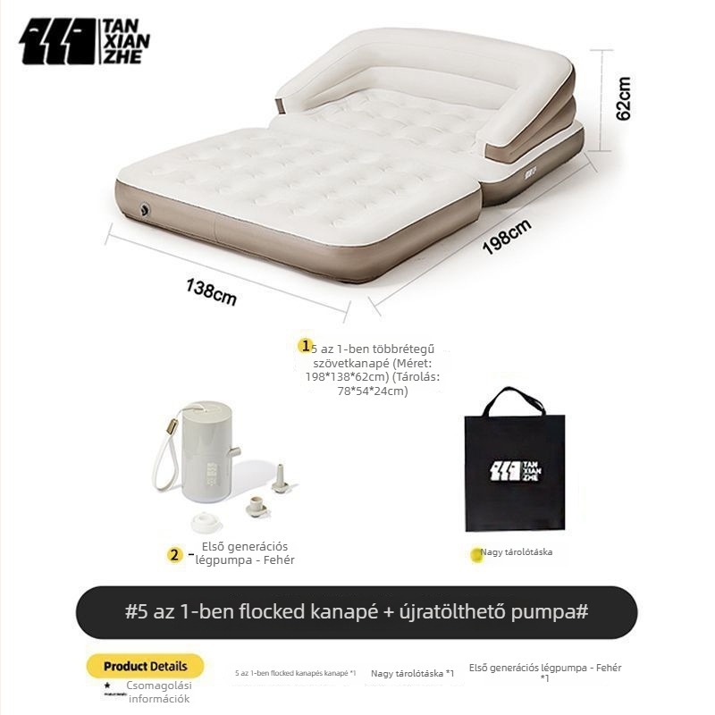 Log lane Explorer Dupla Felfújható Ágy – Kültéri hordozható, összecsukható léggömbös kanapé, kompozit anyagú felület, maximális terhelés 180 kg