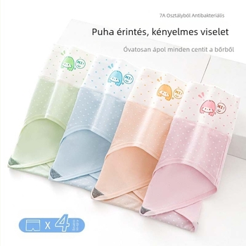 Lányoknak készült pamut alsónemű, középmagas derék, lélegző és antibakteriális, sima szövésű; fő anyag 95–100% pamut; vállt/ka; 100% pamut a váltó részen