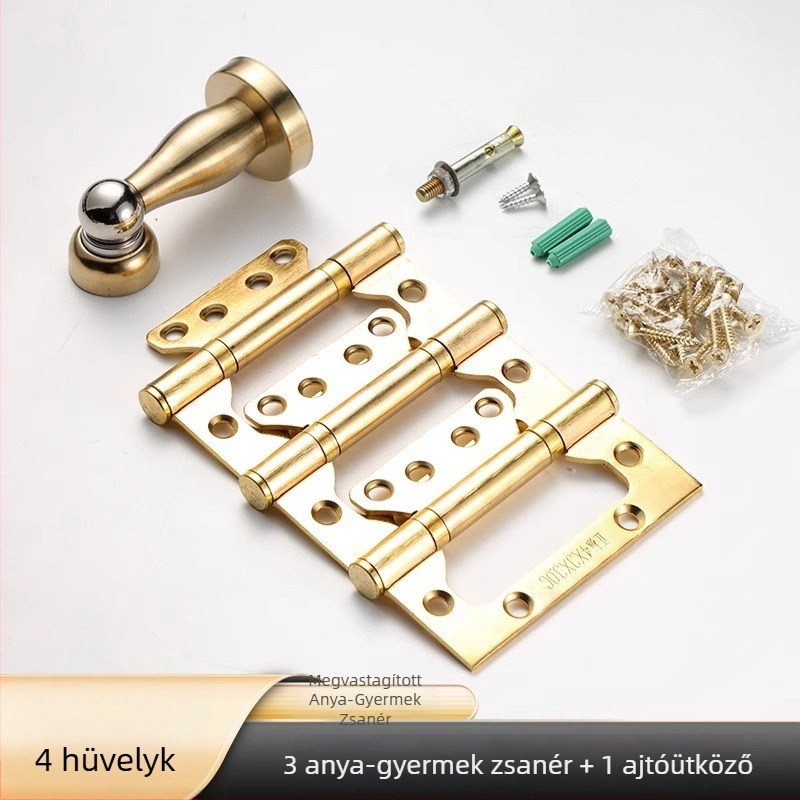 Mágneses ajtó megállító készlet, három darab, rozsdamentes acél, fekete természetes befejezés, faajtókhoz, 4–5 hüvelyk