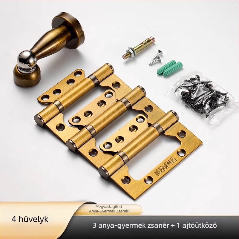Mágneses ajtó megállító készlet, három darab, rozsdamentes acél, fekete természetes befejezés, faajtókhoz, 4–5 hüvelyk