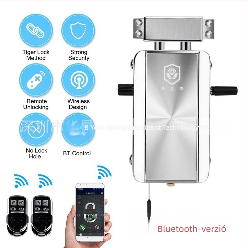 Rejtett ajtózár távirányítással és Bluetooth-alkalmazással, modell 909, DC tápegység, szkennelési idő <2 s
