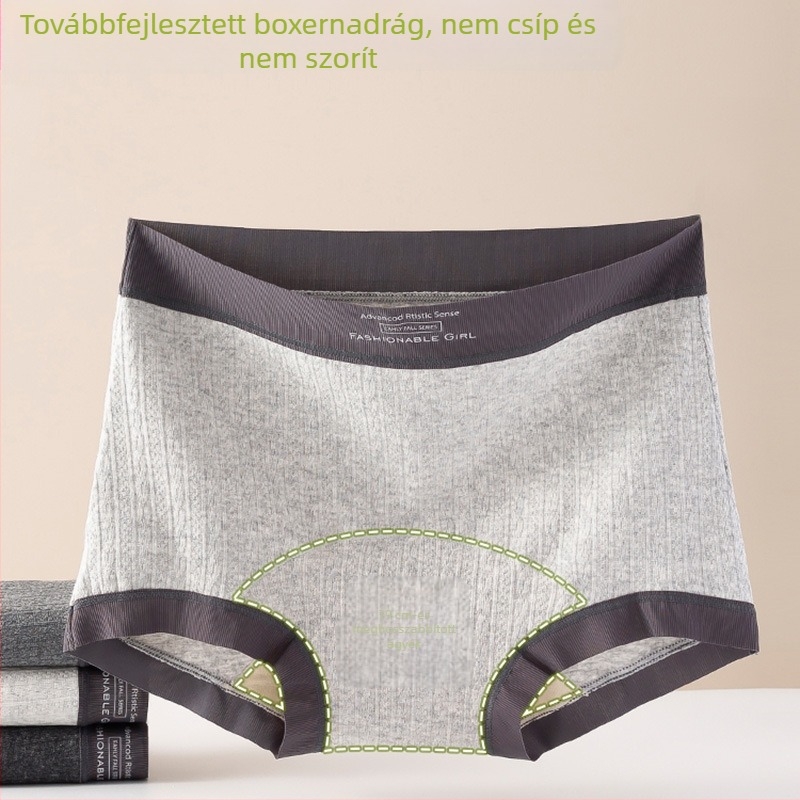 Zodiákus év női alsóneműk, szürke, tiszta pamut Mulberry Silk szövet, bőrbarát, középmagas deréknál, teljes csípőfedés