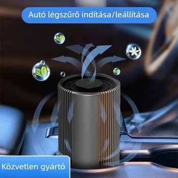 Járművekhez készült levegőtisztító, anyag: ABS + alumíniumötvözet, modell: KQ-19, maximális légáram 18 m³/h, zaj ≤ 50 dB