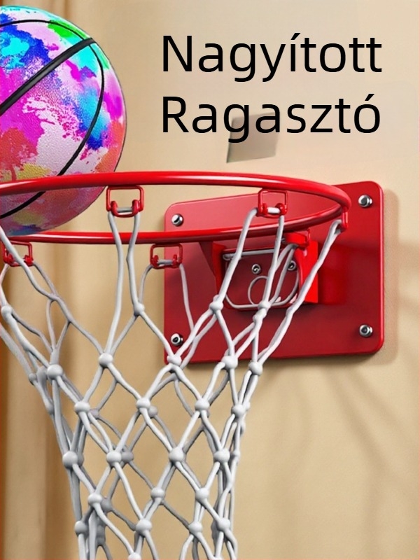 Beltéri falra szerelhető, csendes, összecsukható kosárpalánk hálóval