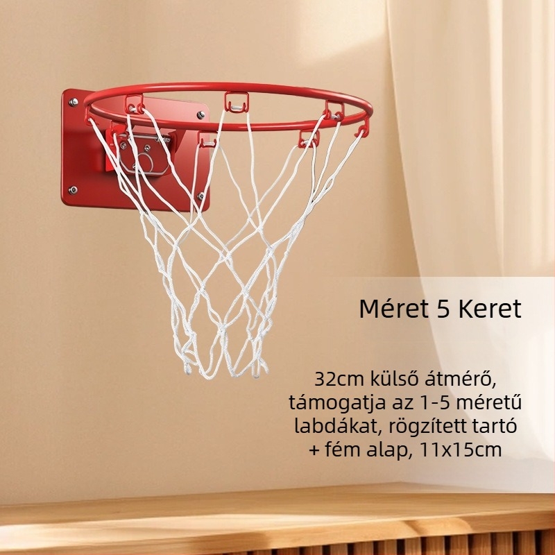 Beltéri falra szerelhető, csendes, összecsukható kosárpalánk hálóval