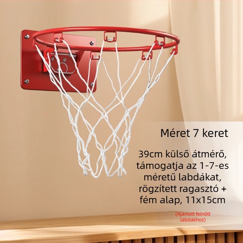 Beltéri falra szerelhető, csendes, összecsukható kosárpalánk hálóval