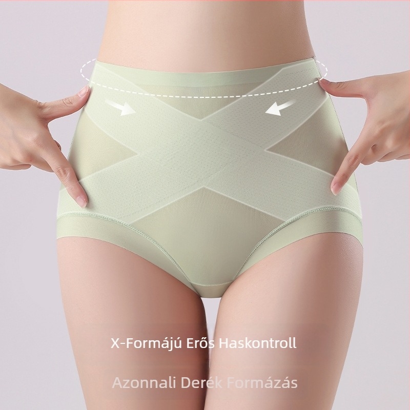 Női magas derekú alakformáló alsónemű – Ice Silk nylon, lélegző, antibakteriális, nyom nélkül, fenékemelés