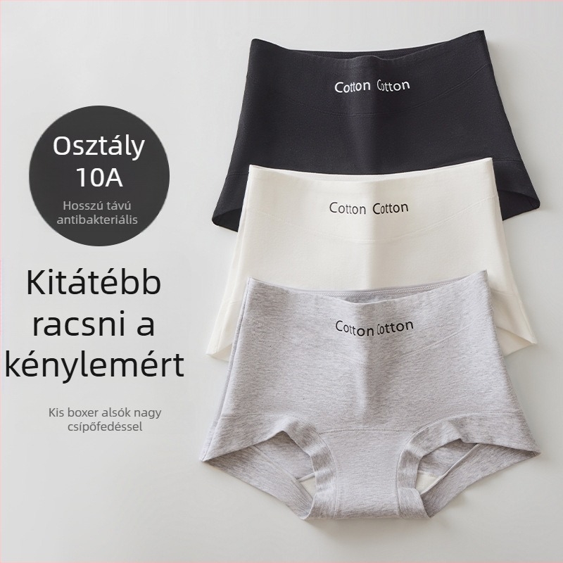 Női pamut boxer brief, középmagas derék, légáteresztő és antibakteriális