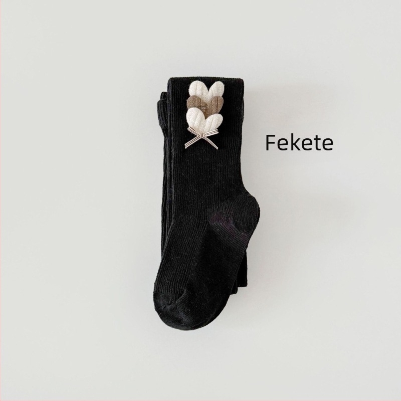 Kislányok pamutból készült kötött leggings, tavasz–ősz, közepes vastagság, anti-pill, koreai stílus