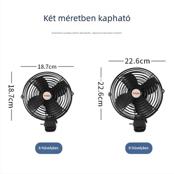 8 hüvelykes teljesen fém autóventilátor, nagy teherbírású, 12V/24V
