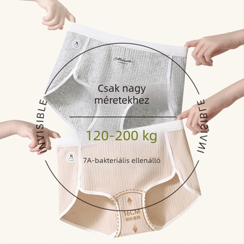 Női pamut magas derekú bugyi, légáteresztő, antibakteriális, 100% pamut bélés