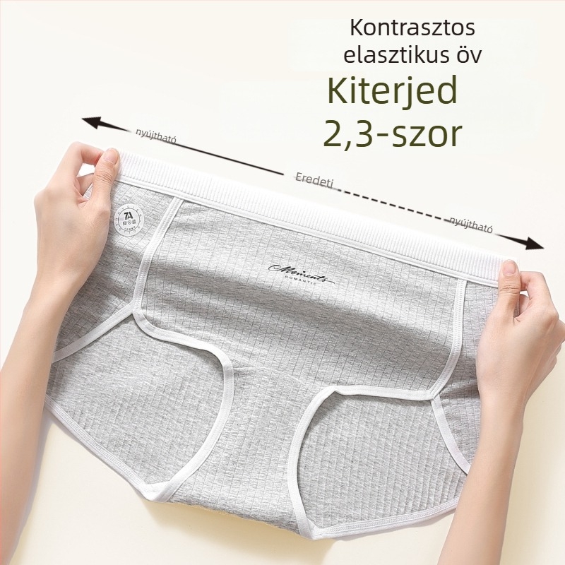 Női pamut magas derekú bugyi, légáteresztő, antibakteriális, 100% pamut bélés