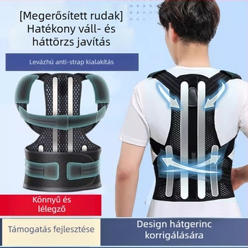 Felnőtt testtartás-korrigáló öv, uniszex, láthatatlan vállnyitás, egyenes hátsó tartás, modell üreges vázzal