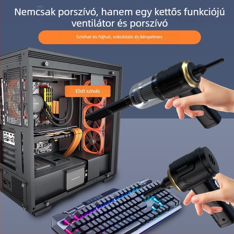 Kézi autóporzsívó – 5500Pa szívás, 45W, 3.7V, Vezeték nélküli, Újratölthető, Hosszú üzemidő