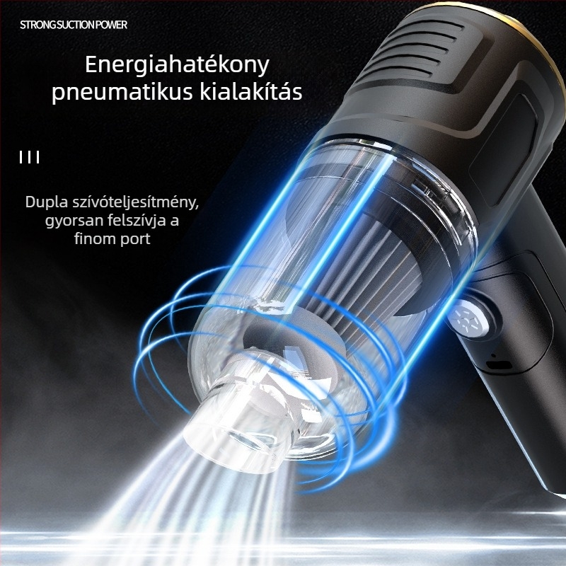 Kézi autóporzsívó – 5500Pa szívás, 45W, 3.7V, Vezeték nélküli, Újratölthető, Hosszú üzemidő