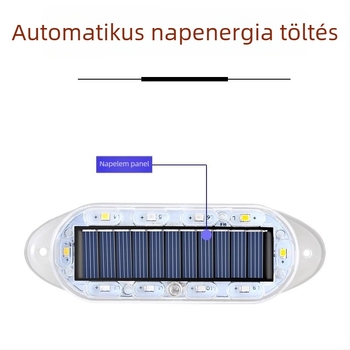 Napelemes járműriasztó villanófény - vízálló, 12V, 5W, 0,1A, Modell 100
