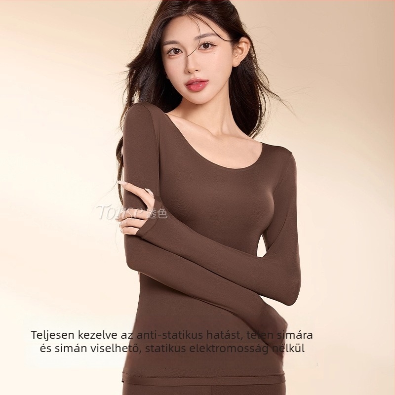 Női nylonból készült termikus alsónemű – fűtő alapszintű réteg, hosszú ujjú felső és hosszú nadrág, anti-sztatikus, antibakteriális, vékony, könnyű anyag.