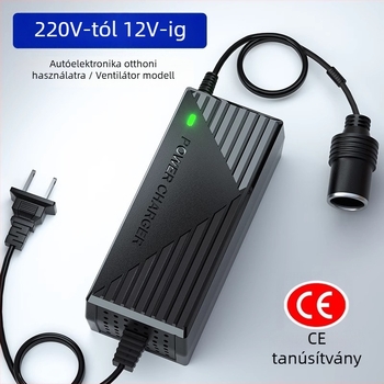 Autókonverter 220V AC-ról 12V DC-re cigarettagyújtó aljzattal, 120W, ABS ház