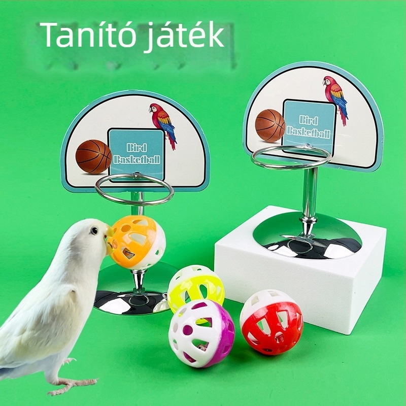 Papagáj edzőjáték — fém kosárállvány, rozsdamentes acélból, eredet Shandong, márka Happy Parrot, nem importált.