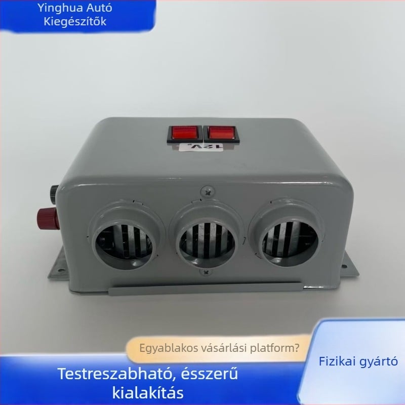 Autóhőfűtő háromlyukas, szürke, 12V/24V, 500W, olvasztó