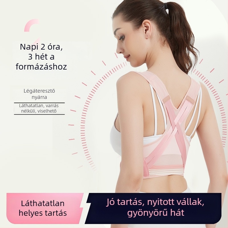 Hát tartáskorrektor — lélegző, könnyű, nyitott vállak dizájn, felnőtt nőknek, ülő testtartás támogatása