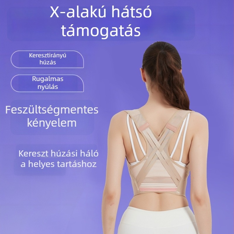 Hát tartáskorrektor — lélegző, könnyű, nyitott vállak dizájn, felnőtt nőknek, ülő testtartás támogatása