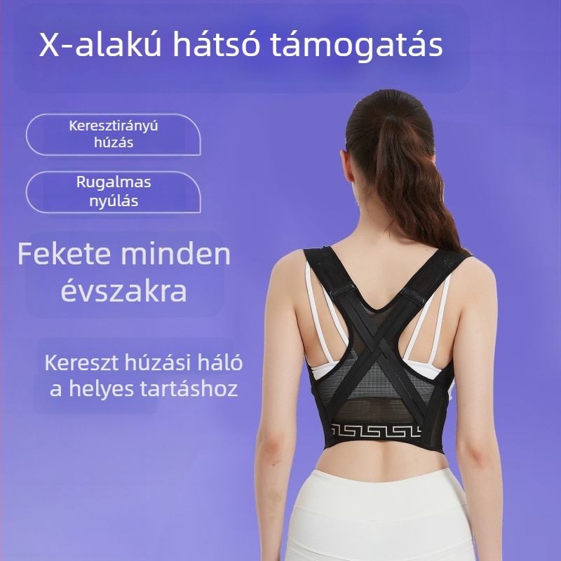 Hát tartáskorrektor — lélegző, könnyű, nyitott vállak dizájn, felnőtt nőknek, ülő testtartás támogatása