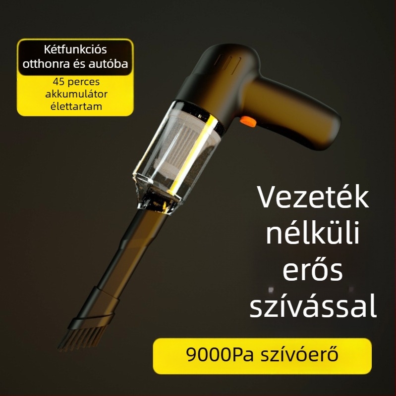 Autó Mini porszívó – vezeték nélküli, 7.4V, 100W, 3500Pa szívóerő, 40000 rpm, JANCHENG