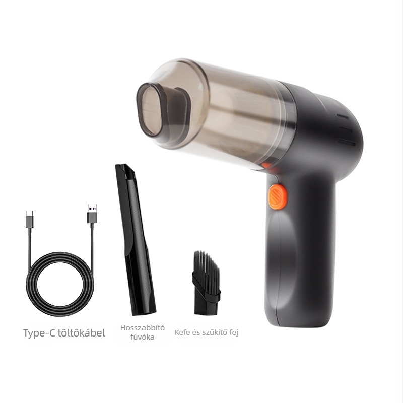 Autó Mini porszívó – vezeték nélküli, 7.4V, 100W, 3500Pa szívóerő, 40000 rpm, JANCHENG