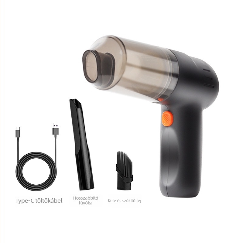 Autó Mini porszívó – vezeték nélküli, 7.4V, 100W, 3500Pa szívóerő, 40000 rpm, JANCHENG