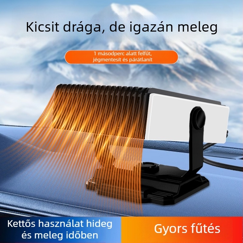 Autóhőfűtő 150W, modell 7281, ABS ház, defogó és páramentesítés, szélvédőfűtés