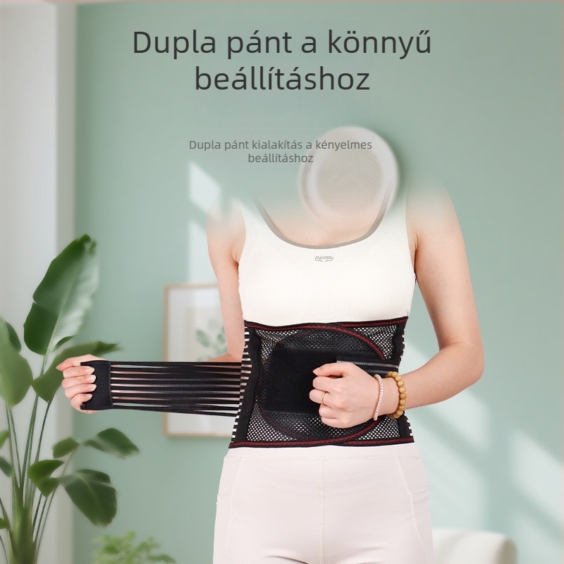 Acéllemezes deréköv, vékony kivitel, négy évszakos deréktámasz és formázás – Márka: Happy point; Alkalmas sport: guggolás; Kategória: derékvédő; Védett rész: derék