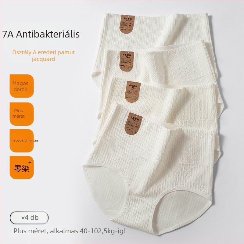 Női magas derekú pamut alsónemű, légáteresztő, antibakteriális, varrat nélküli