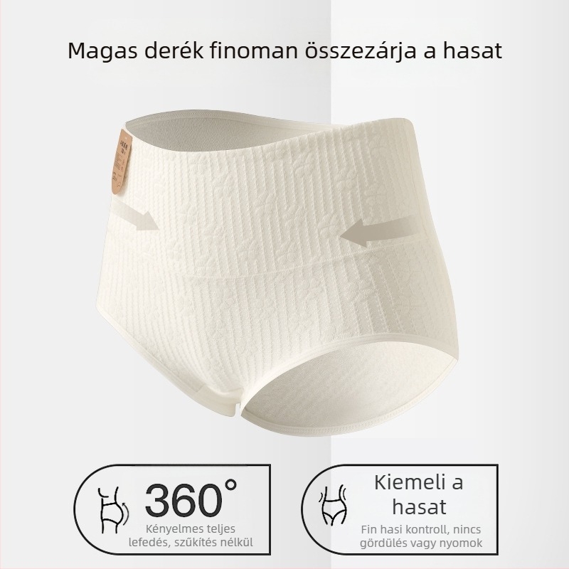 Női magas derekú pamut alsónemű, légáteresztő, antibakteriális, varrat nélküli