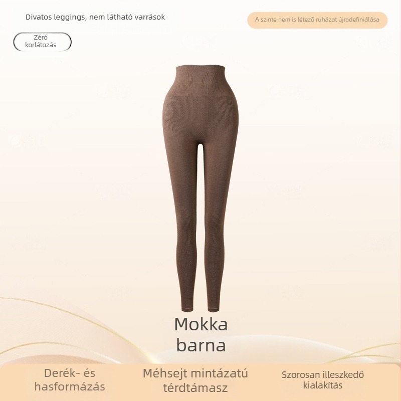 Női téli varrás nélküli magas deréktámas termos leggings, formázó a hasat és emelő a csípőt