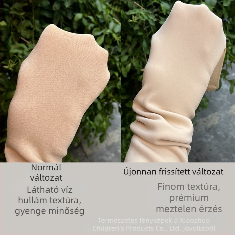Gyerekeknek fehér harisnya velúrbélésű, bőrszín árnyalatú, egyszínű, őszi-téli