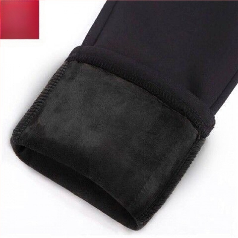 Női ceruzaszárú nadrág magas derekú, fleece béléssel, chenille-spandex anyagból, közepes vastagságú