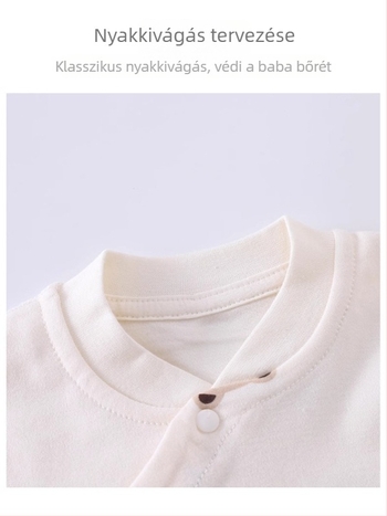 Újszülött babatop 100% pamutból, Brushed, V-nyakú, kapucniátlan, uniszex, tavasz–őszre