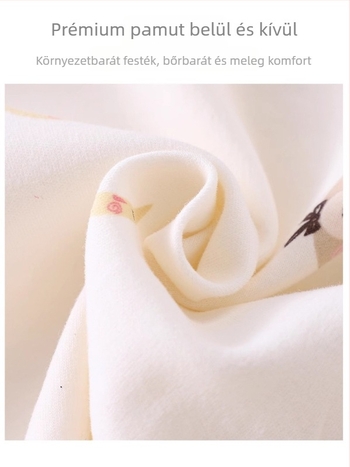 Újszülött babatop 100% pamutból, Brushed, V-nyakú, kapucniátlan, uniszex, tavasz–őszre
